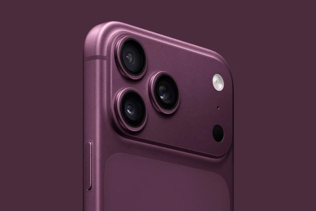 iPhone 18 in burgundy, rear camera close-up